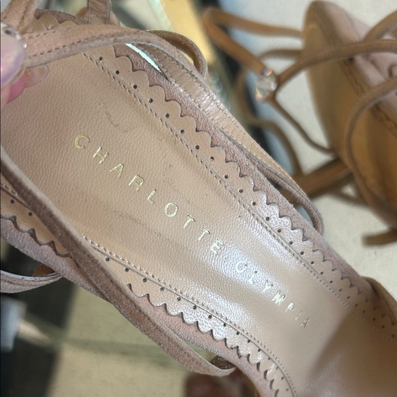 Charlotte Olympia “Isadora” Platform Sandals in Blush Suede 38 - Picture 3 of 9